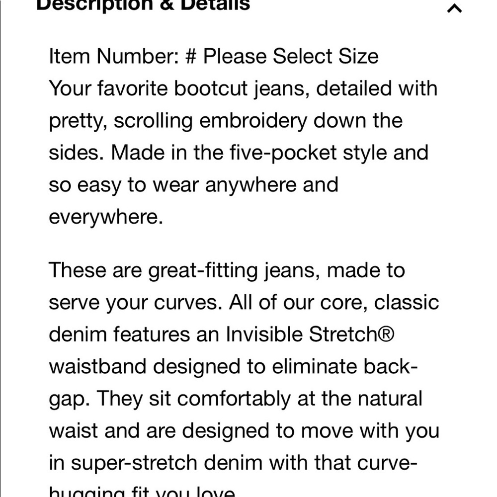 Embroidery Stretch Jeans 16WP - Picture 6 of 7